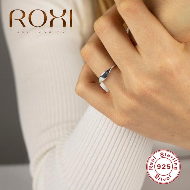 

ROXI Minimalism INS Angel Eye Ring 925 Sterling Silver Rings for Women Simple Wedding Bijoux Femme Jewelry Bague Anillos Anel, Golden;silver