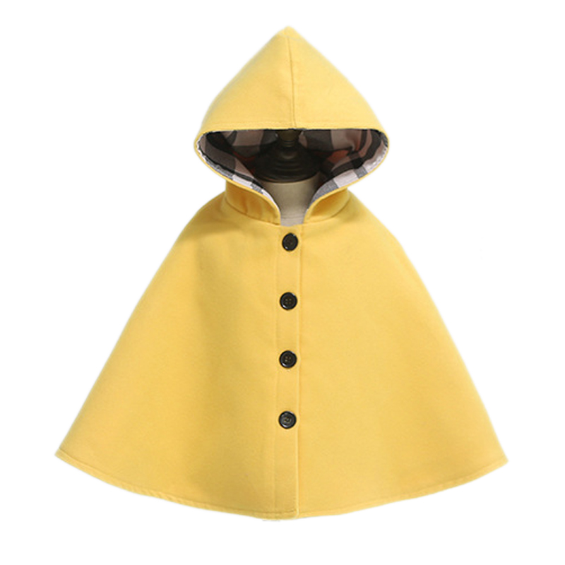 

Novely Infant Baby Girls Boys Outerwear Autumn Warm Hoodie Coat Cloak Double Layers Plaid Print Jacket Cute Kids Outerwear, Yellow
