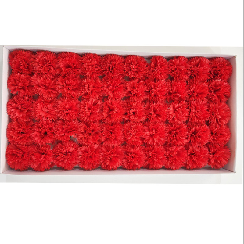 

2019 Mother's Day Gift Artificial Carnation Flowers Head Home Party Decoration Fake Flowers Thanksgiving Love Gift 50PCS/box, Pink