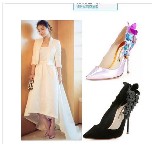 

Hot Sale-Designer Butterfly Wing Stiletto heel Evening Prom Party Sandals Size euro 35-42