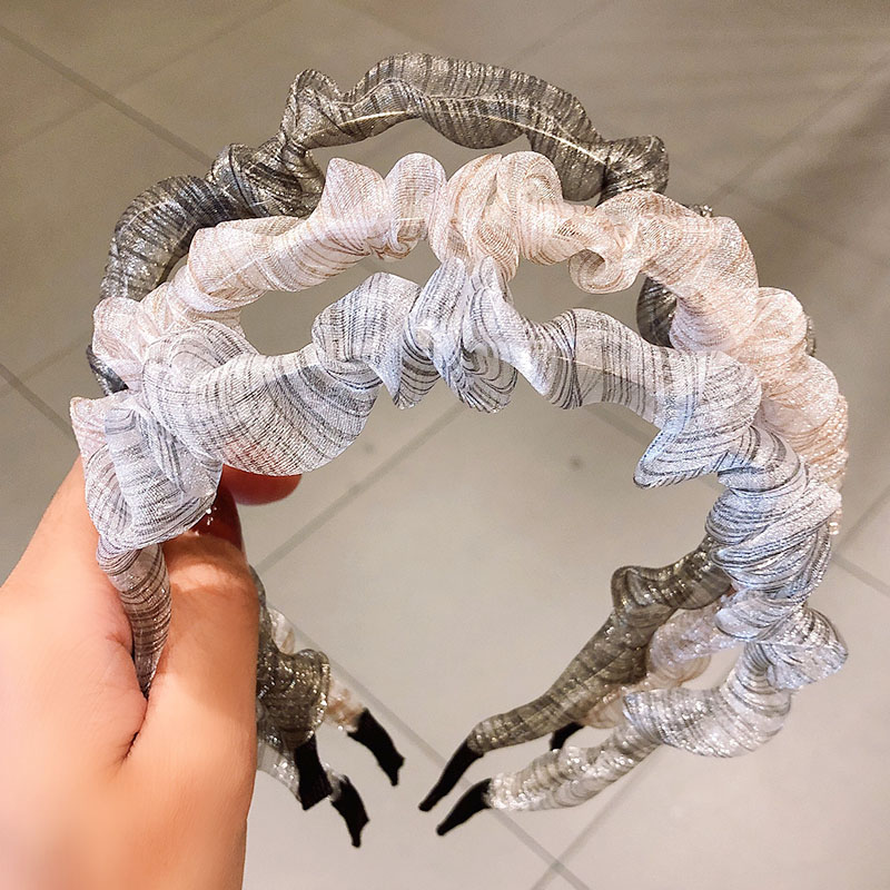 

Summer Folds Striped Chiffon Hairbands For Women Girls Sweet Headband Hair Holder Ornament Fashion Hair Accessories