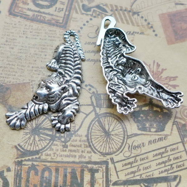 

A5160 49*28.3mm Tiger Ancient Silver Combine Gold Product Parts 50 Individual / Package 4.7 g