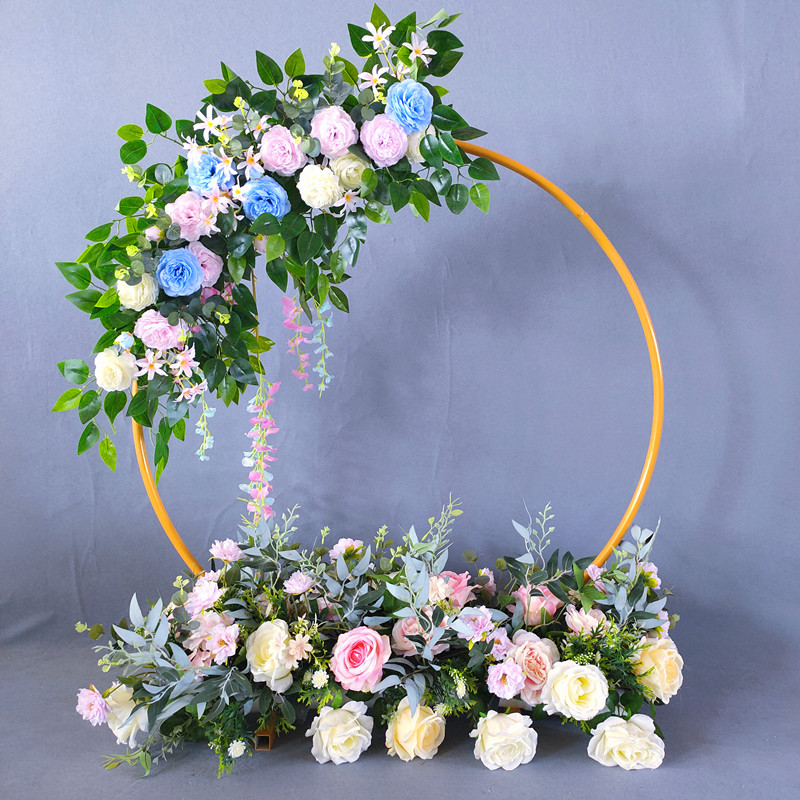 

Wedding Arch Metal Circle Background Wrought Iron Shelf Decorative Props DIY Round Party Background Shelf Flower Stand Frame, Gold wedding stand