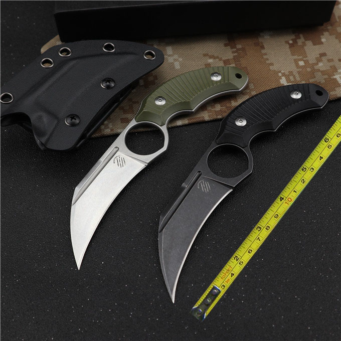 

FREE SHIPPING New CNC StoneWash G10 Handle DC53 Blade Survival Hunting Karambit Claw Knife C48