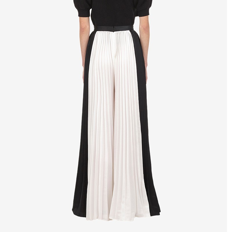 

To Gladself Chiffon Women' Trousers Oversize High Waist Patchwork Pleated Wide Leg Pants for Women 2018 Autumn Fashion Clothes, As picture pants