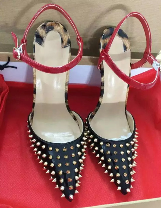 

(original LOGO) Fashion Famous Designer Brand Womens Dress Shoes Slingbacks Red Bottom 8cm 10cm 12cm High Heels Spikes Wedding Pumps, As pic 2