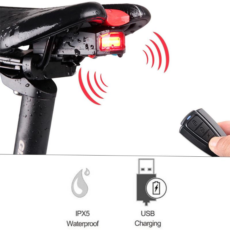 

Bicycle Rear Light USB Charge Wireless Remote Control Tail Lamp Bike Finder Lantern Horn Siren Warning Anti-theft Alarm Optional
