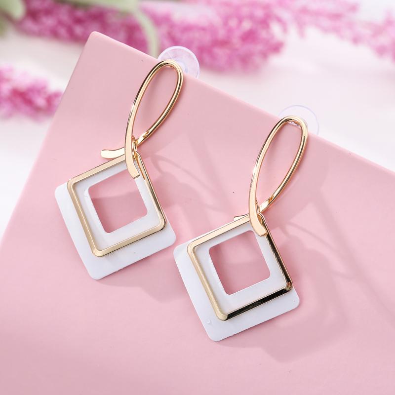 

Charm Dawapara 2021 Earrings For Women Hoop Fashion Jewelry Big Triangle Square Trendy Present