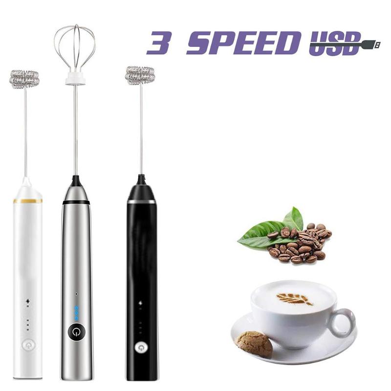 

Rechargeable Electric Beater Milk Coffee Milk Stir Bar Baking Cream Foam 4PC