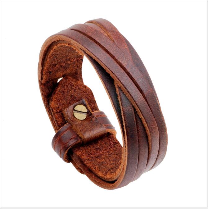New Korean style leather bracelet retro punk men's bracelet leather bracelet WY1171