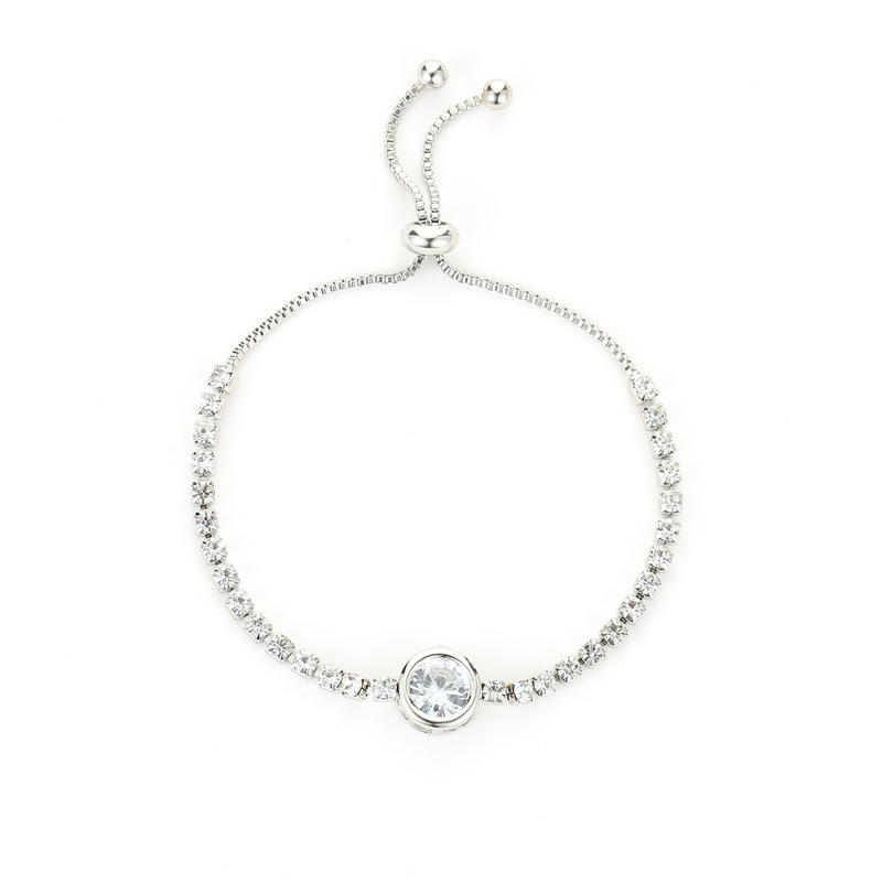 

Wholesale-Tennis Bracelet For Women Rose Gold Silver Color Cubic Zirconia Charm Bracelets & Bangles Femme Wedding Jewelry