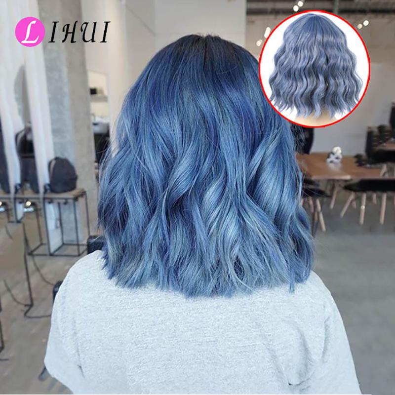 

LIHUI Blonde Wigs For Women Synthetic Heat Resistant None Lace Wigs With Bangs Short Pink Wig Pelucas Naturales Hair Peruca, Sha2060-brown