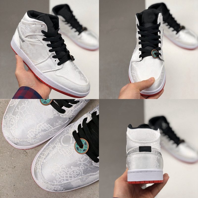 

2019 New Release CLOT x 1 Mid Fearless Edison Chen Mens Basketball Shoes 1s Designer Trainers Sport Sneakers CU2804-100 Men des chaussures