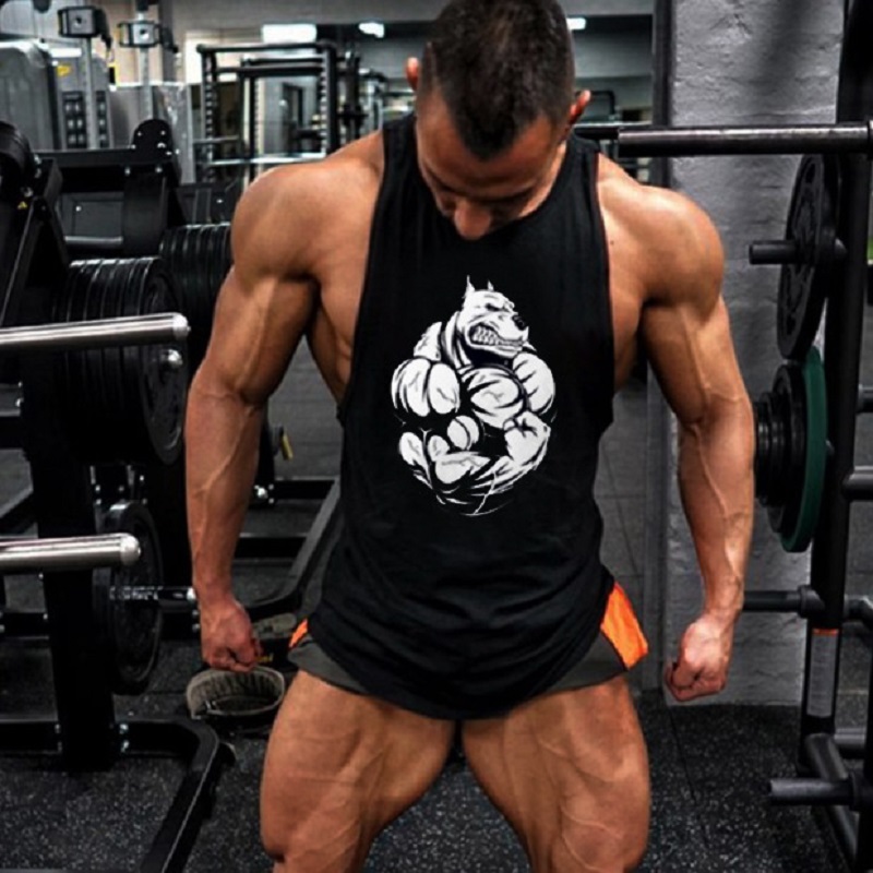 

Fashion Cotton Gym Tank Tops Men Sleeveless Tanktops for Boys Bodybuilding Clothing Undershirt Fitness Stringer Workout, Blue