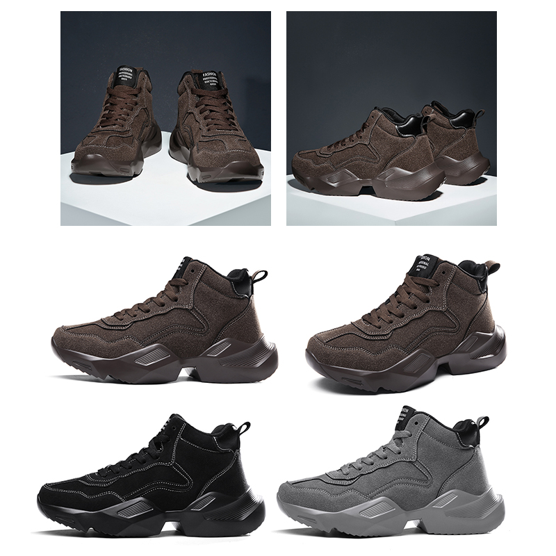 

top platform men women outdoor shoes triple grey black brown keep warm comfortable trainer designer sneakers size 39-44, B3