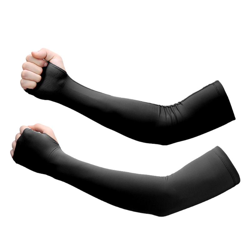 

UV Protection Cooling Sleeves Sun-Protective Arm Sleeves Ultraviolet-proof Elbow Brace for Basketball Football Cycling Sport, Black