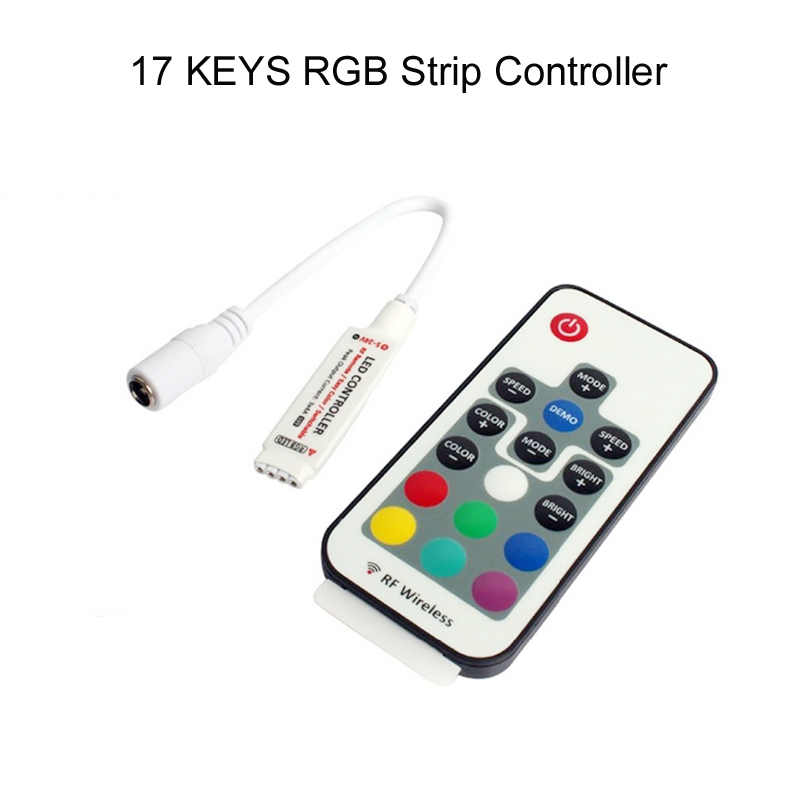 

RGB LED strip DC 5- 12V 17 keys IR remote RGB LED controller 3528 5050 smd led lights strip