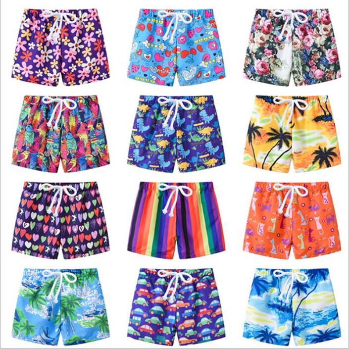 

Kids Swimwear 2019 Board Shorts Boys Summer Swim Trunks Child Cartoon Beach Pants Girls Floral Print Shorts Baby Fashion Casual Shorts B4163, Mixed colors