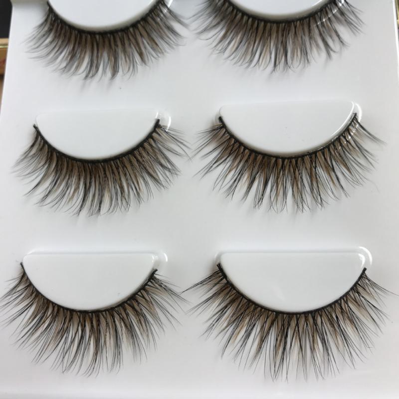 

3 pairs /set 3D False Eyelashes Messy Cross Thick Natural Fake Eye Lashes Professional Makeup Tips Bigeye Long False Eye Lashe