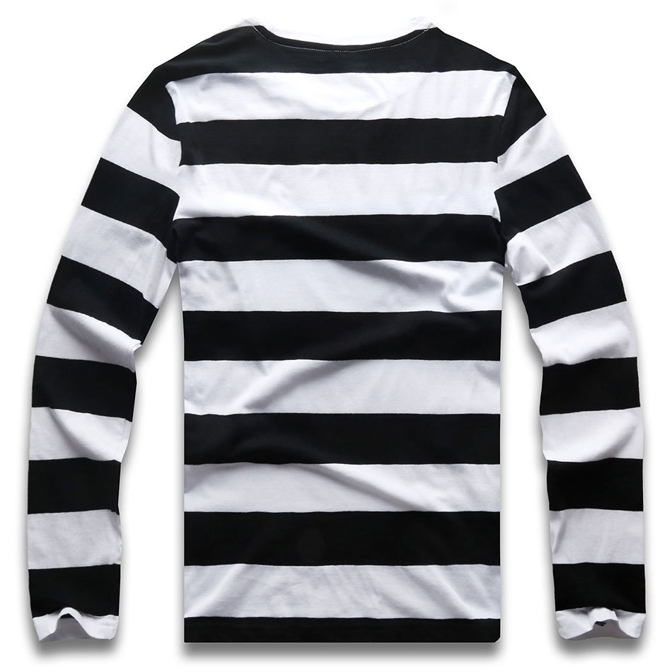 black and white striped long sleeve men