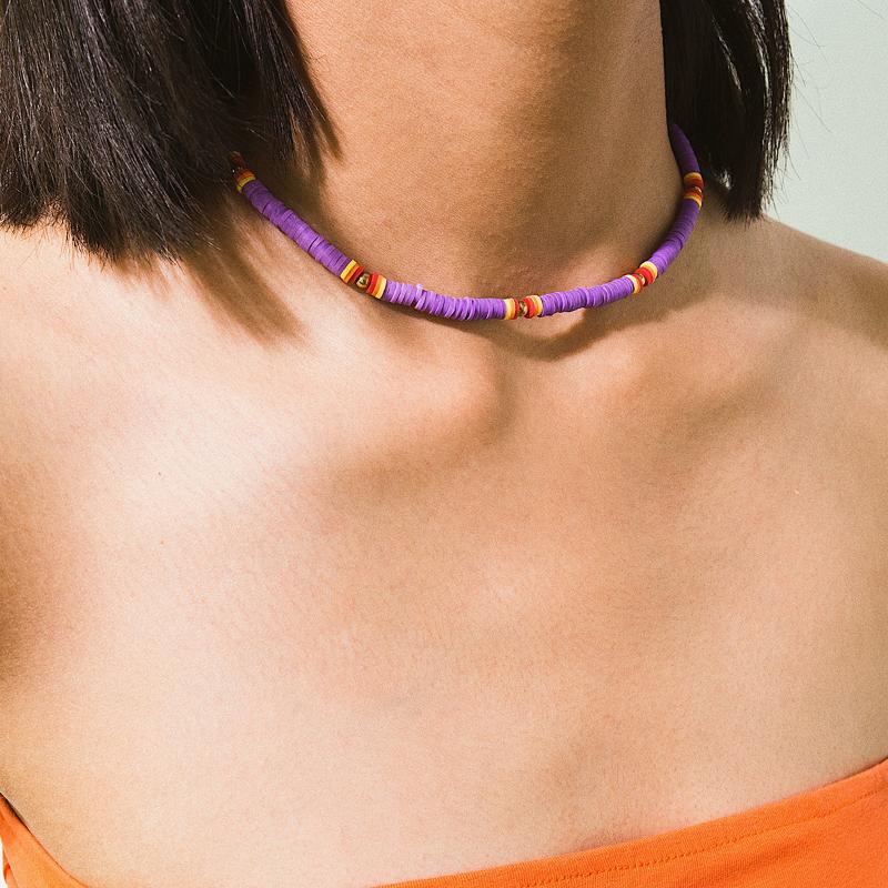 

Chokers Ethnic Collar Jewelry Summer Beach Choker Necklace Colorful Polymer Clay Silicone Beaded Female Collier Women Bohemia