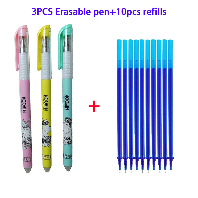 

13Pcs/Set 0.5mm Blue Black Ink Gel Pen Erasable Refill Rod Erasable Pen Washable Handle School Writing Stationery