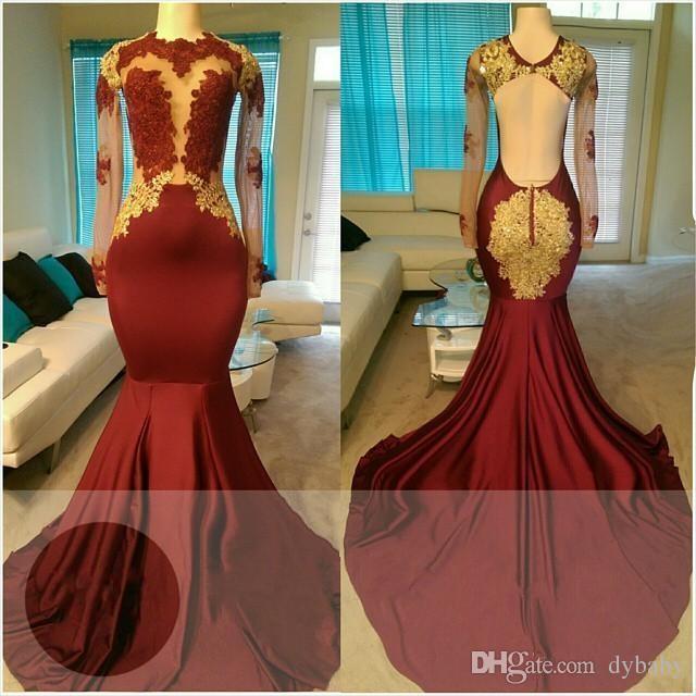 

2017 sexy elegant plus size long african black prom dresses mermaid long sleeves prom dress formal evening gowns long, White