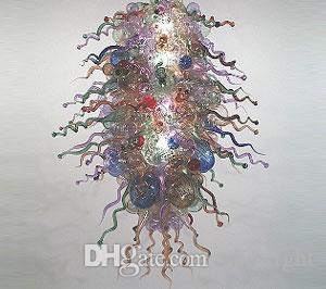 

Hand Blown Glass Chandelier Light Modern Art Glass Lighting Long Size Art Deoc Blown Glass Pendant Lamps for Hotel Decor