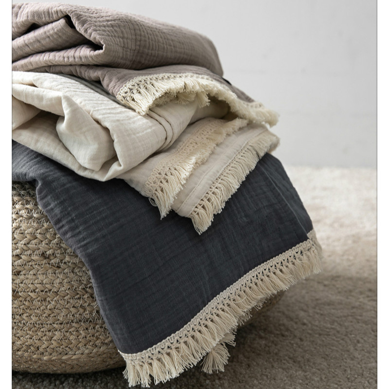 

Nordic INS wind cotton gauze towel quilt knitted thread blanket wool yarn siesta blanket summer thin bed cover quilt LB62706