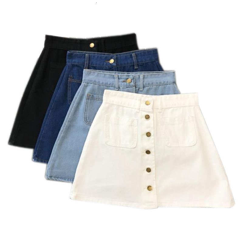 womens white jean skirt