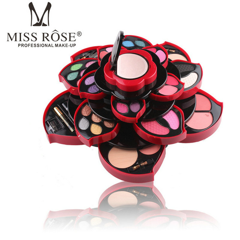 

Miss Rose Fashion Eye Shadow Palette Big Size Plum Blossom Rotating Set Beauty Eyeshadow Box Cosmetic Case Makeup Kit, 02