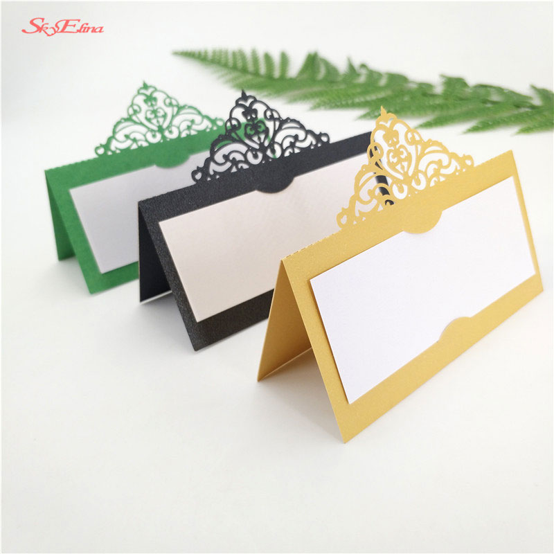 

10/50/100pcs laser cut Name Place Seat Paper Wedding Invitation Table Cards for Party Table Decoration Name Place Cards 6Z