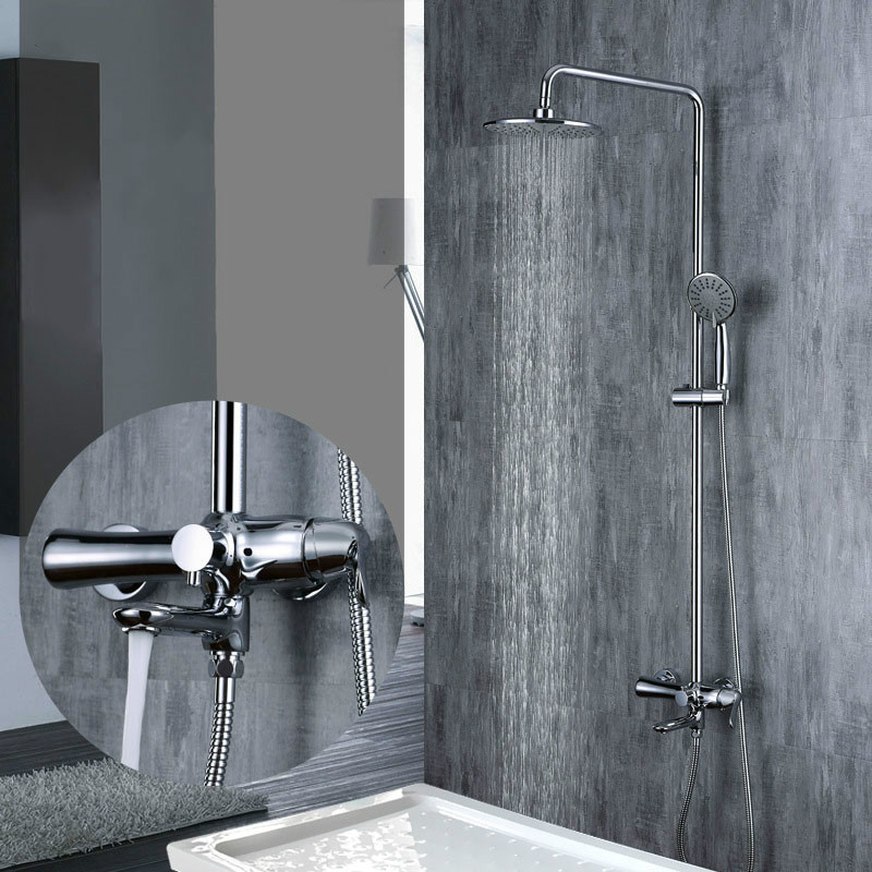 

3 Function Shower System Bathroom Waterfall Shower Head Cold & Hot Water Chrome Shower Faucet Mixer Tap Set