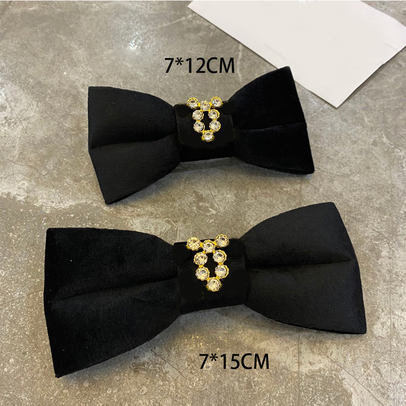 

Cute Big Bowknot Hair Clip with Stamp Women Girl Black Bowknot Barrettes for Gift Party Fashion Hair Accessories High Quality, 7*12cm