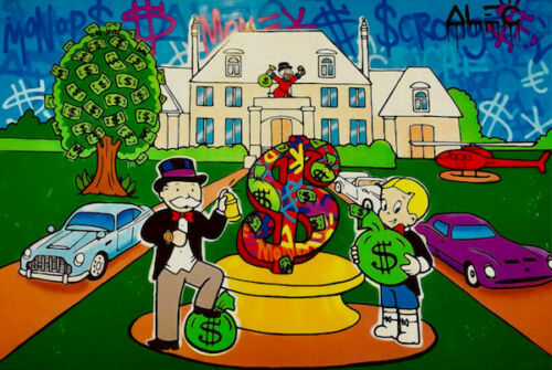 

Alec Monopoly Oil Painting On Canvas Graffiti Art Luxury Mansion Wall Art Home Decor Handpainted &HD Print Picture For Living Room 1909