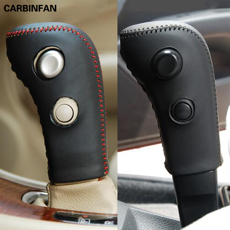 

Black Genuine Leather DIY Gear Shift Knob Cover for Old Tiida Automatic