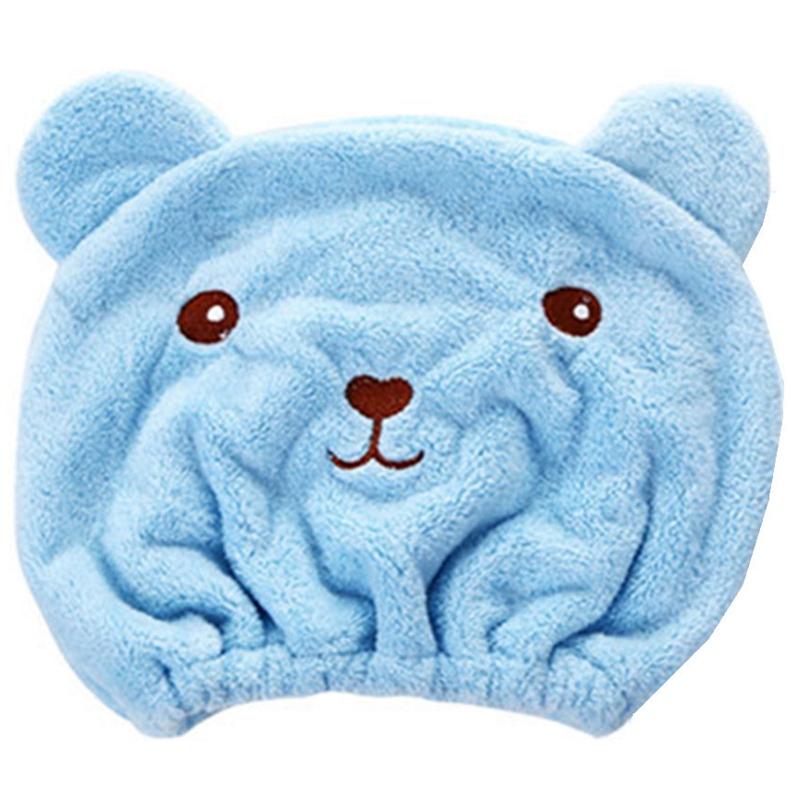 

Good Hygroscopic And Breathable Microfiber Headscarf Quick-Drying Hair Cap Wrapped Towel Cap Blue