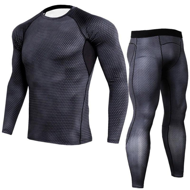 

Men sport suit compression quick-drying perspiration fitness training suit breathable jog running clothing men' clothes, A piece