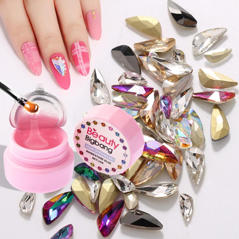 

Beautybigbang10g UV Gel Nail Art Rhinestones Metal Jewelry Accessory Super Sticky Adhesive Nail Gel Manicure Decoration Tool