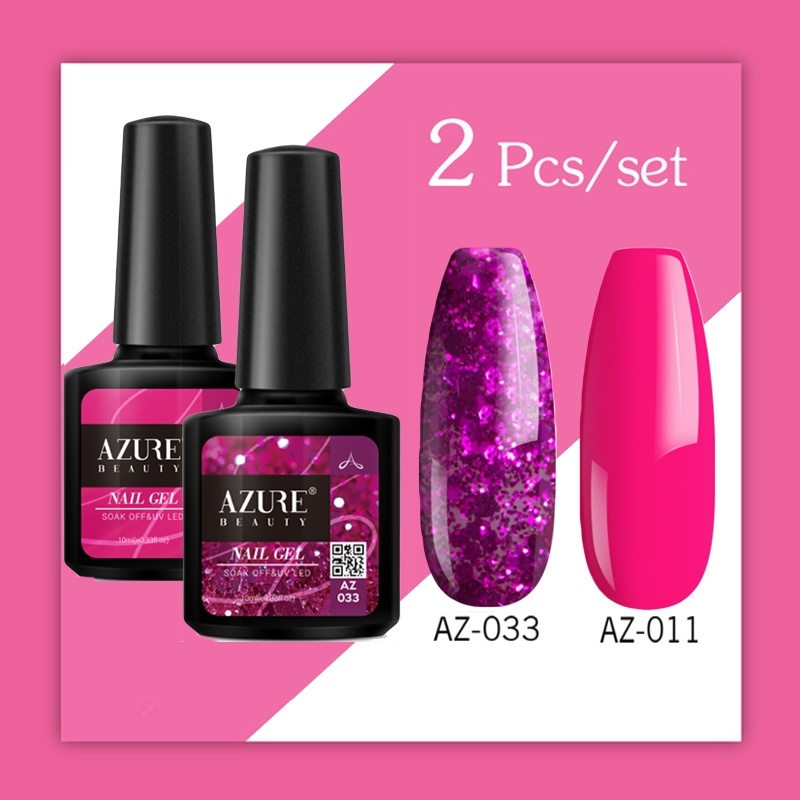 

Beauty 2Pcs/Lot Nail Polish Kit Soak Off Semi Permanent Gel Varnish Long Lasting Led Gel Glitter Color Lacquer Sets, Peel off tape latex