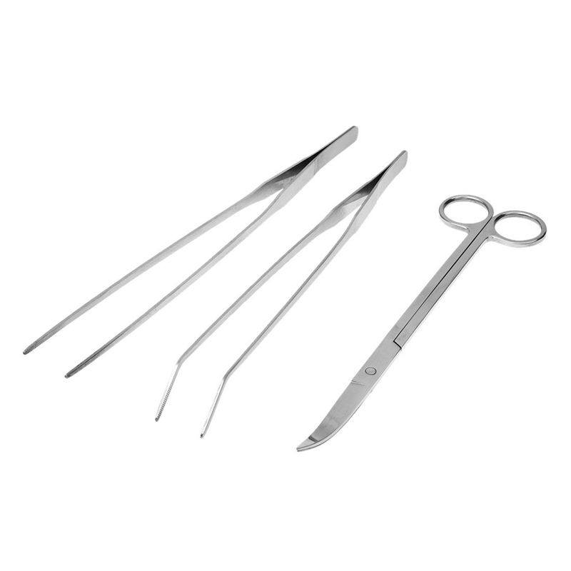 Nuovo Diritto A Gomito Acciaio Inossidabile Fossa pinzette Pinze Acquario Strumento di Fish Tank Piante acquatiche Pinza Clip per Oggetti per Pulizia 