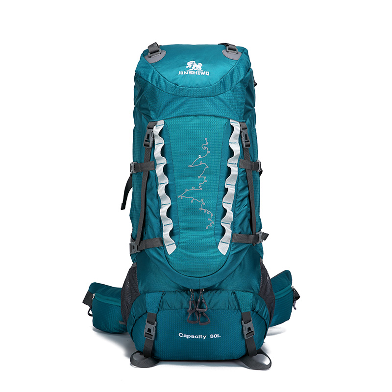 

Camping Hiking Backpacks 80L Lifting bracket Outdoor Bag Backpack Nylon superlight Sport Travel Bag Aluminum alloy waterproof, Blue