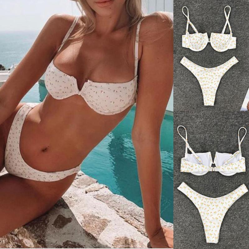 

Women Beach Volleyball Bikinis Sets Summer Bath Tankini Low Waist Sexy Swimwear Female Push Up Padded Bikini Sling Swimsuits