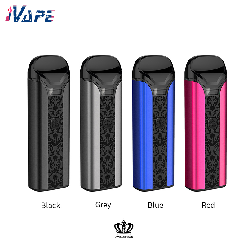 

UWELL Crown Pod System Kit 25W 1250mAh with 3ml Pod Cartridge Button / Draw-activated Powered by 0.6ohm Restricted DTL & 1.0ohm MTL Coil, Remark colors