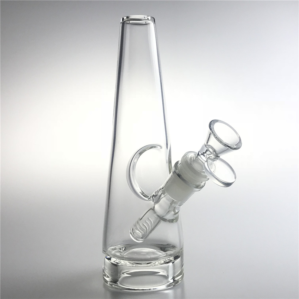 

8 Inch Glass Bong Water Pipes with 14mm Female Hookahs Downstem Male Bowls Thick Bottom Triangle Beaker Bongs for Smoking
