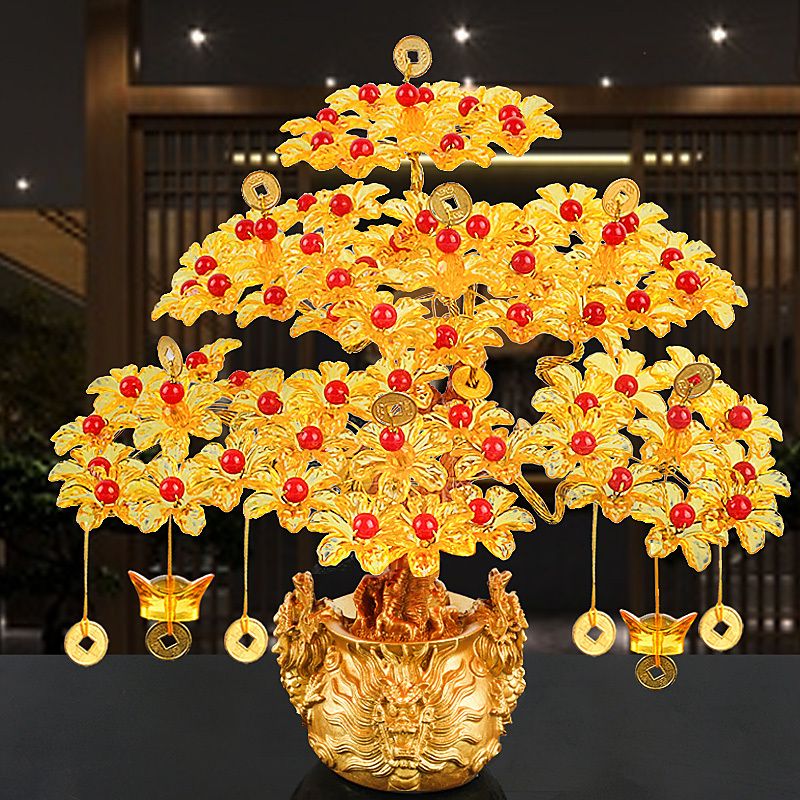 

Feng Shui Money Lucky Rich Tree Craft Natural Crystal Office Creative Home Room Decor T200331