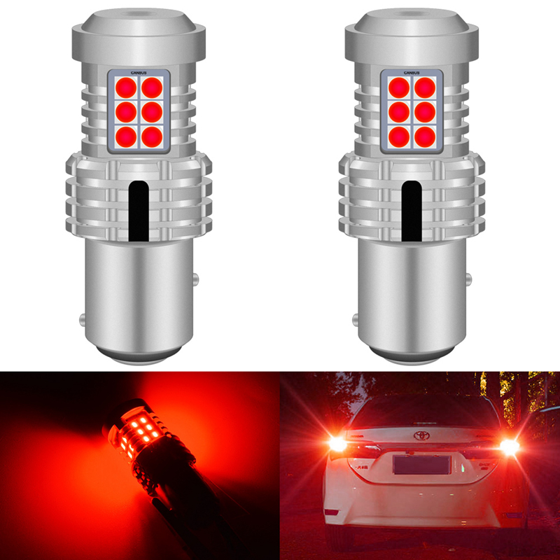 KATUR 2Pcs 1157 BAY15D 50 LED SMD Red Car Auto Tail Stop Brake Parking Lights Lamp Bulb DC12V