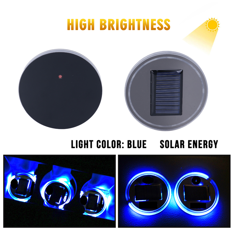Logotipo 2 Piezas de Coches LED Copa Pad Holder a Prueba de Agua de Botellas de Bebidas Pr/áctico de Costa con Cambio de 7 Colores LED de Carga USB Mat Estera de la Taza,For//////m