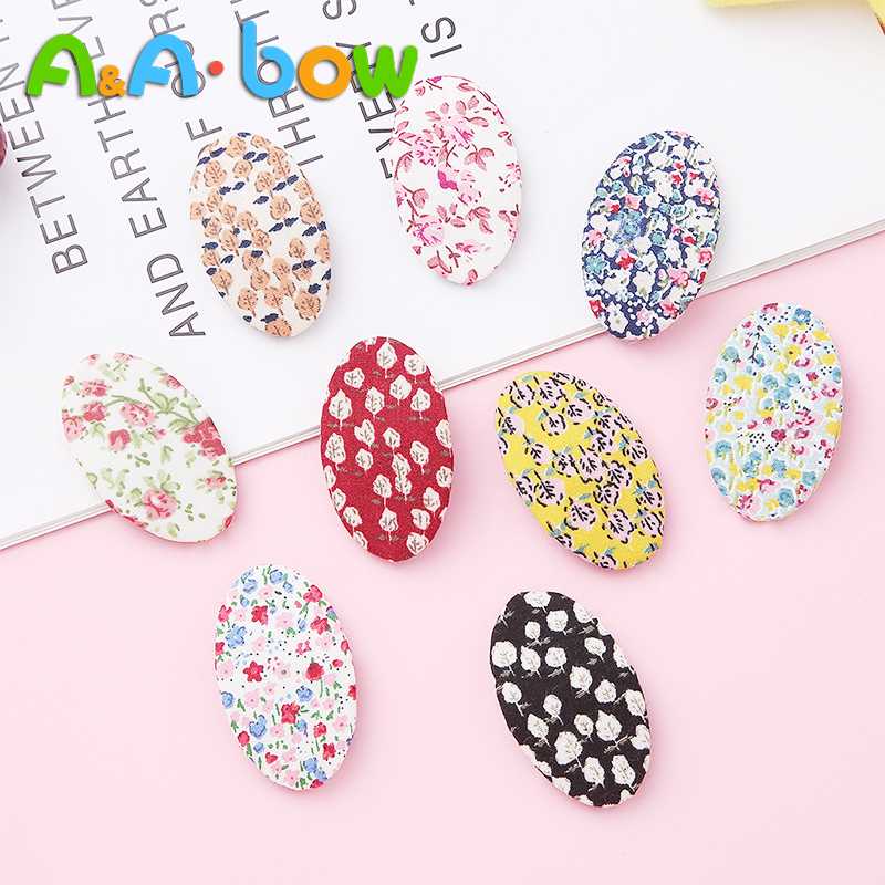 

2pcs/lot Lovely Retro Floral Hairpins Oval Cotton Barrette for Girl Kids Children BB Hair Clip Color Baby Hair Accessories, A2nsnsfb-9744-1-1