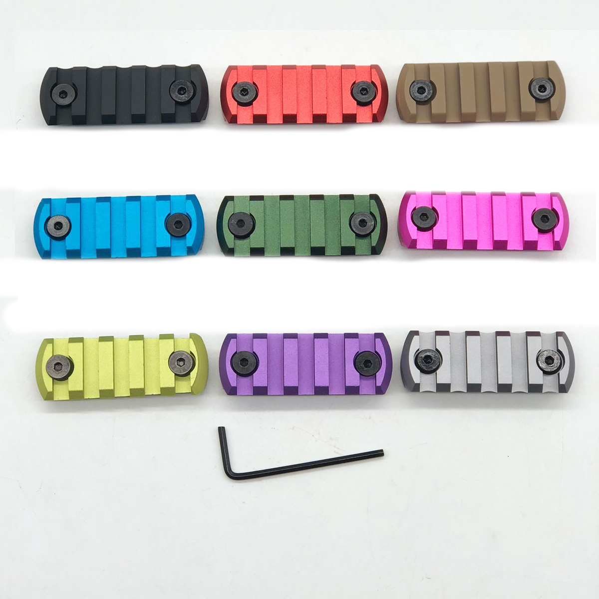 

5 Slots/2.25'' Keymod Rail Section Picatinny Mount Adapter Rail Segment_Black/Red/Tan/Blue/Pink/Grey/Purple/Grass Green/Olive Green, Color choice